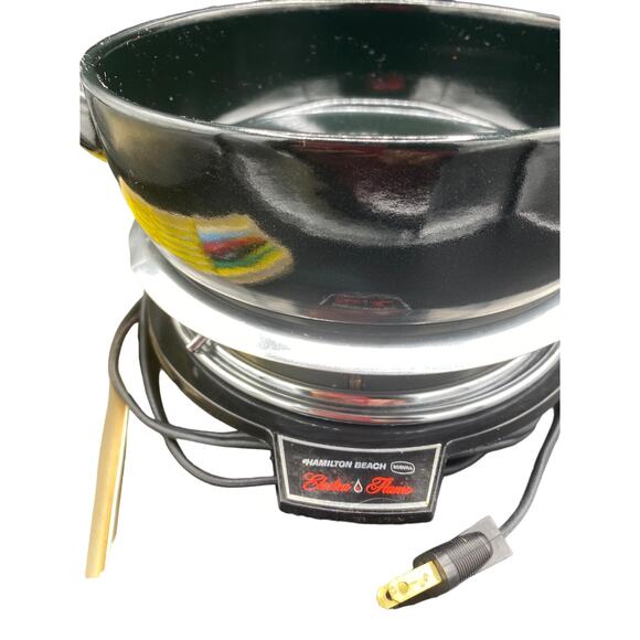 Vtg Hamilton Beach Electric black Fondue with groovy forks - Picture 2 of 6